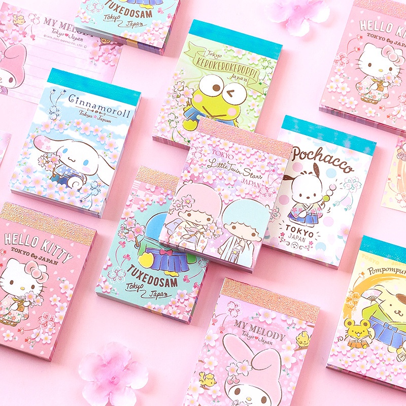 (70 HAL)BUKU NOTES KECIL SANRIO SAKURA BERMOTIF WARNA / NOTES BUUKU MEMO KARAKTER CINAMOROLL KUROMI MELODY