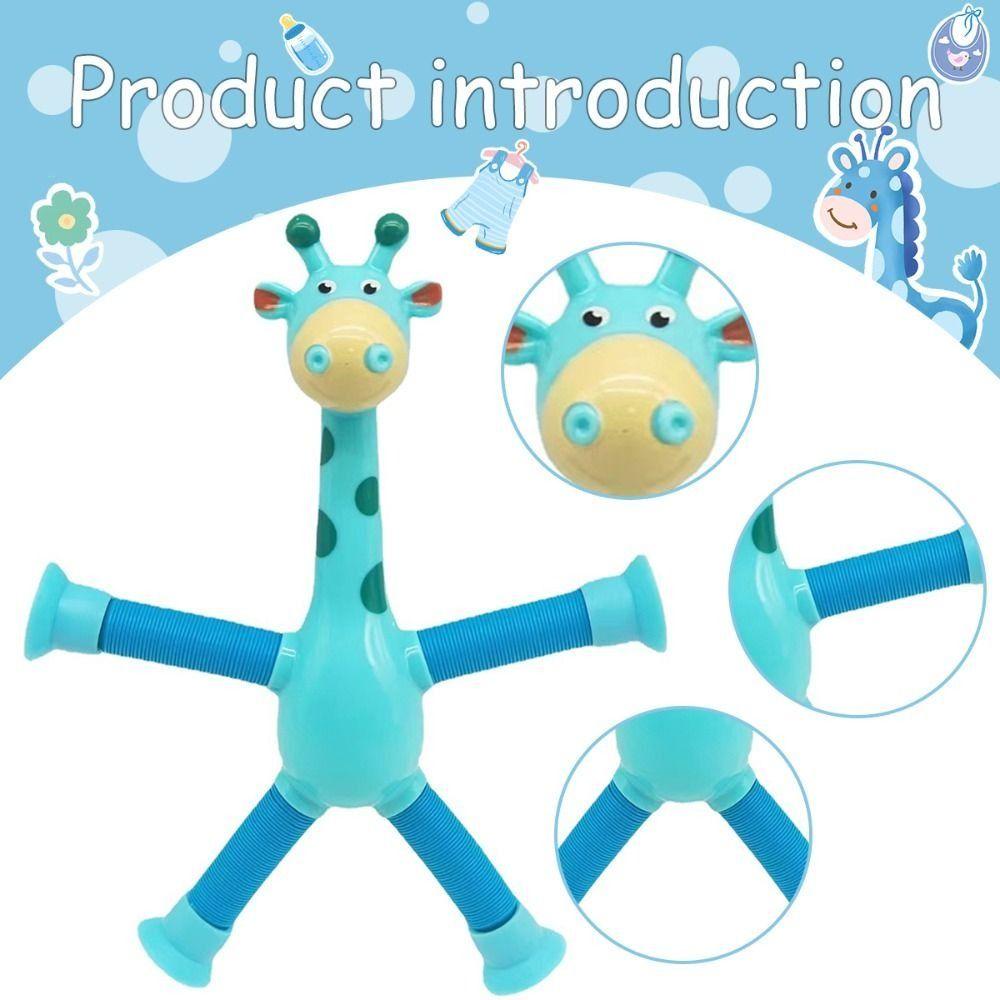 Agustina Jerapah Pop Tabung Mainan Mainan Untuk Anak-Anak Bercahaya Interaktif Orang Tua-Anak Musim Semi Biola Fidget Toys Sensory Toys