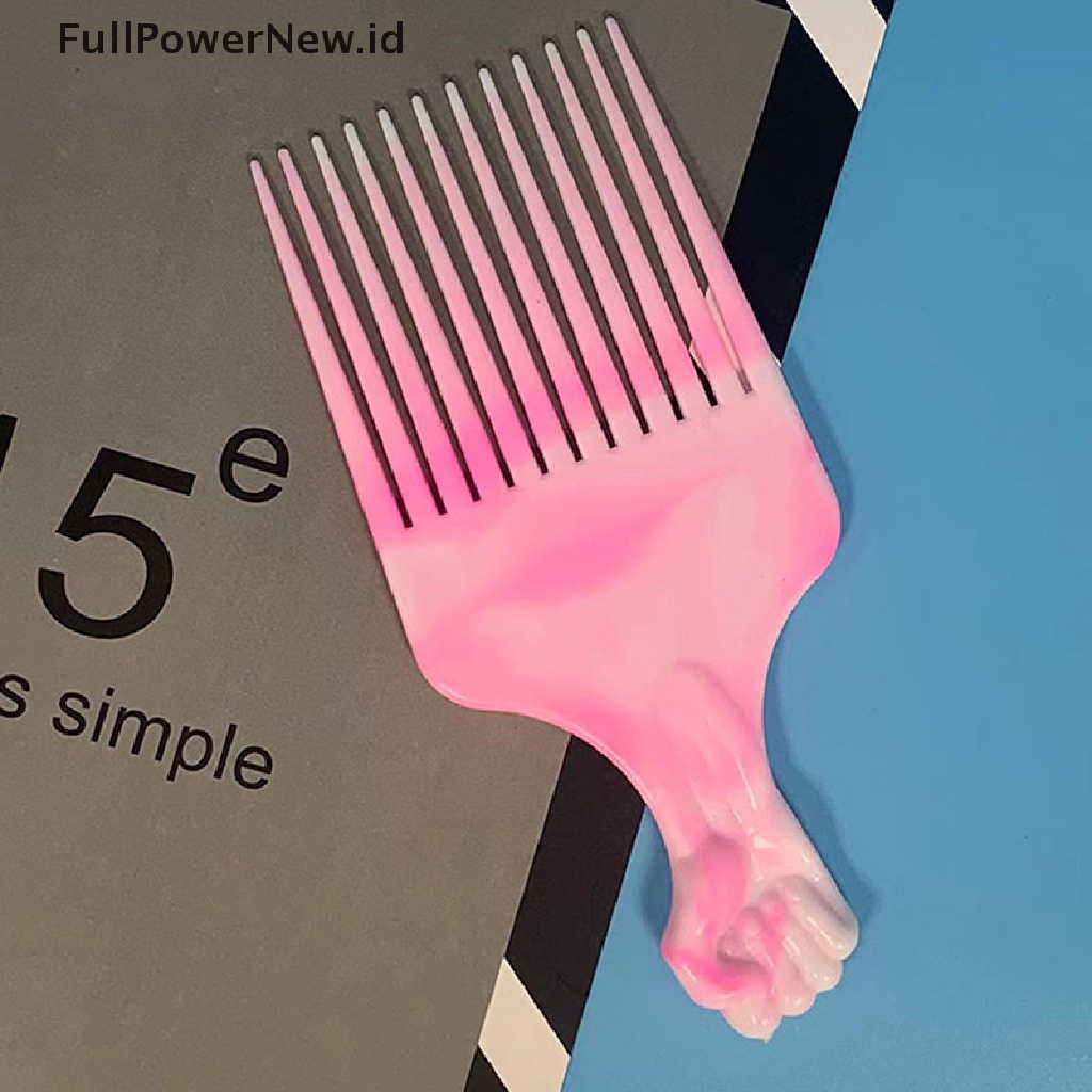 Power Wide Teeth Brush Pick Comb Garpu Sikat Rambut Insert Sisir Alat Styling Rambut Plastik ID