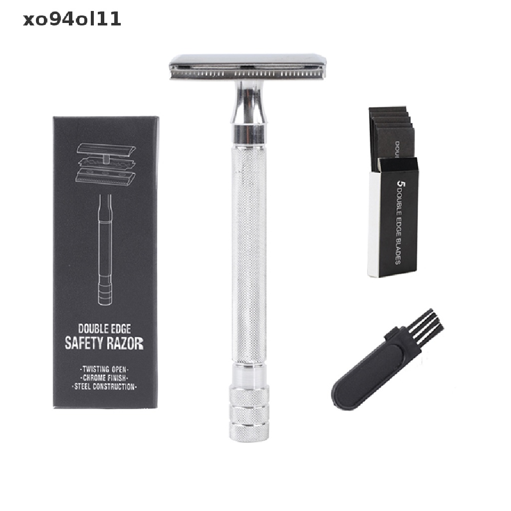 Xo Classic Mens Cukur Silet Pengaman Adjustable Dengan Sikat Kecil &amp; Pisau OL