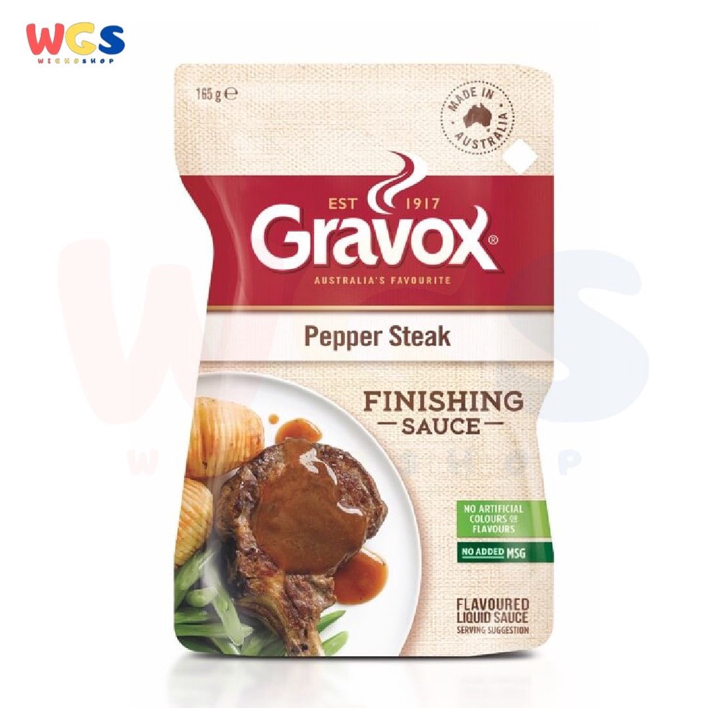 Gravox Austalias Favourite Pepper Steak Finishing Sauce No MSG 165g