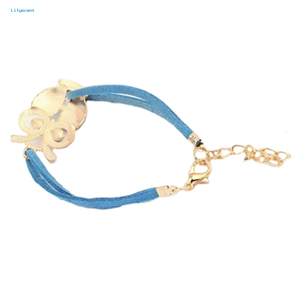 Lilyscent Owl Pendant Bangle Untuk Pub Gelang Cuff Lucu Tahan Lama