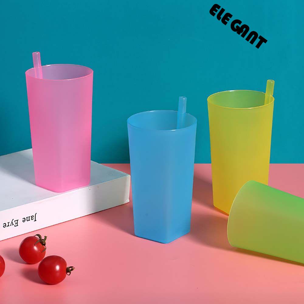 [Elegan] Cangkir Minuman Segar Lucu Peralatan Minum Air Sippy Cangkir Terintegrasi Sedotan Jus Air Minum Mug