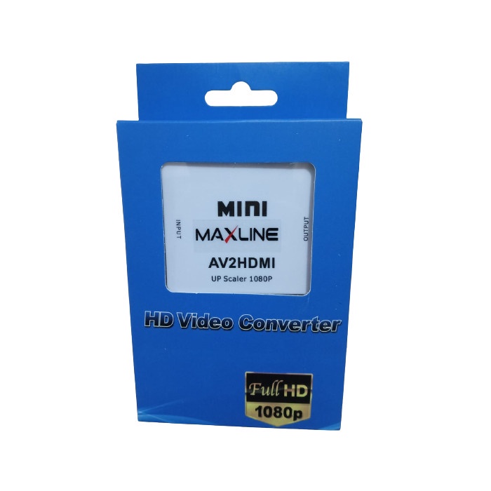 Converter MaxLine AV to HDMI Mini Adapter HD Video + USB Power