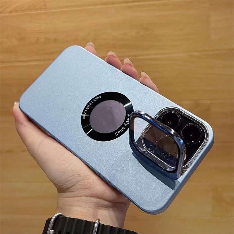 IPHONE Casing Mewah Iphone14 Pro Max Dengan standCase Iphone12 13 Pro Max Pelindung Kamera lens case Tertutup Penuh Perlindungan shockproof hard back cover