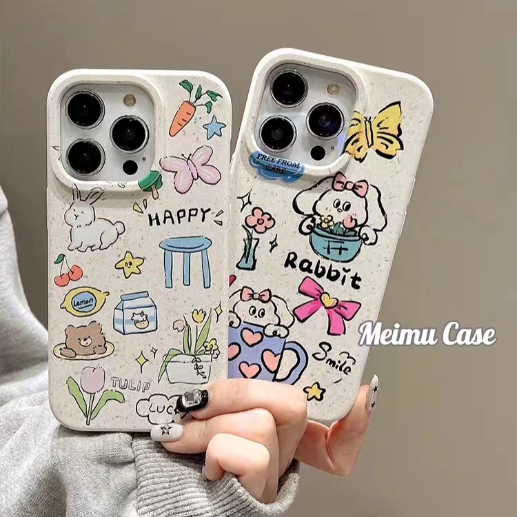 IPHONE Casing Ponsel Iphone11 ins Bahan Ramah Lingkungan Perlindungan Kamera Cocok Untuk Iphone14 13 12 14Plus Pro MAX 7 8Plus X XR XS MAX SE 12mini 13mini Model Empat Sudut Shockproof