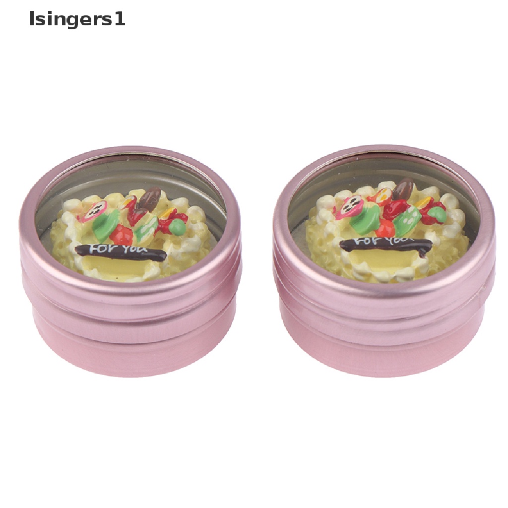 [lsingers1] 2pcs 1: 12rumah Boneka Miniatur Kue Resin Boneka Makanan Dekorasi Bermain Dapur Mainan Butik