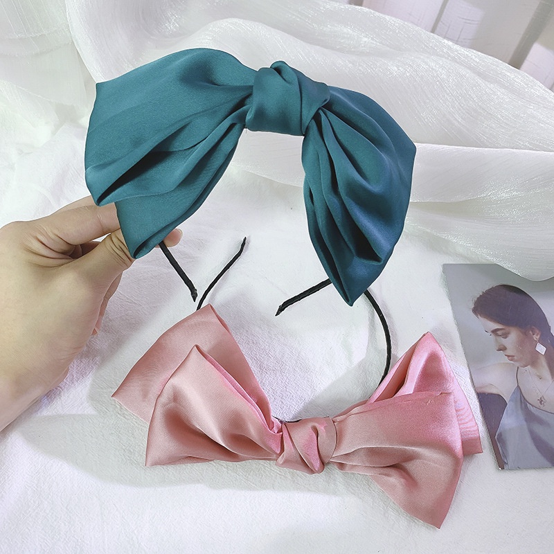 T&amp;Y Bando Pita Besar Korea Wanita Dewasa Bandana Model Pita Kupu-Kupu Headband Aksesoris Rambut Fashion Kekinian Cantik Import
