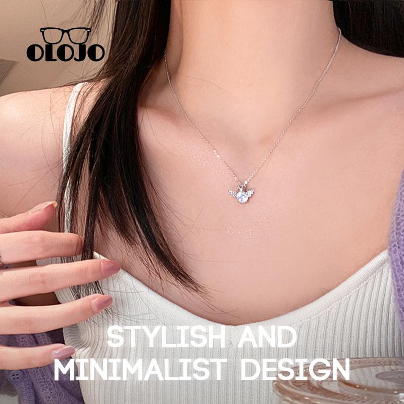 【COD】Angel Crown Kalung Wanita Ringan Mewah Shiny Fashion Canggih Elegan Simple Design Necklace