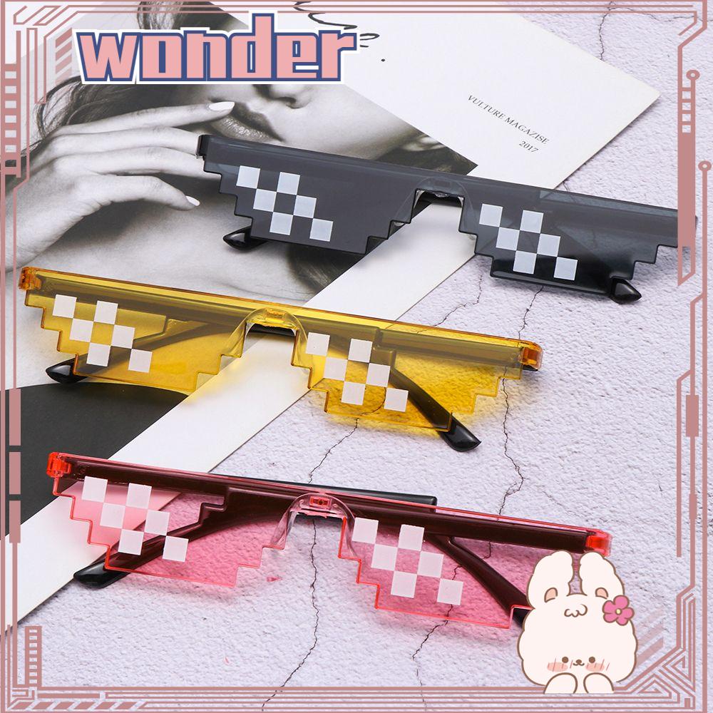 Wonder Pixel Mosaic Sunglasses Hadiah Pria &amp; Wanita Cosplay Gamer Robot Kacamata Hitam