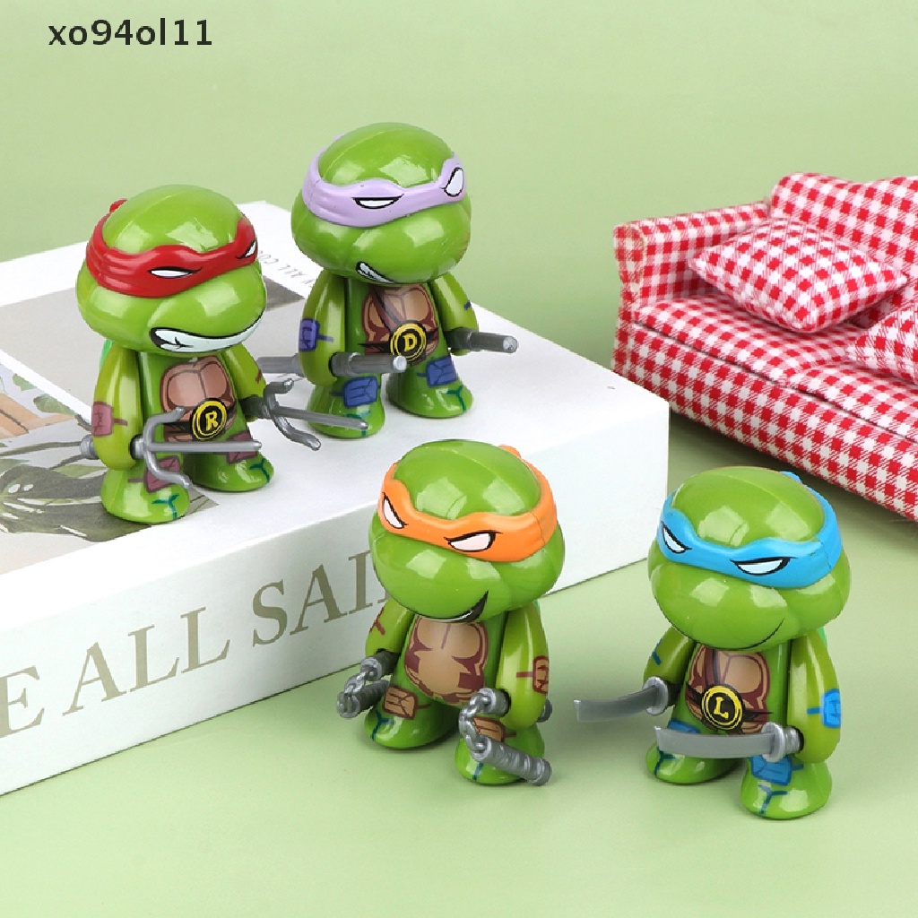 Xo 4Pcs Remaja Mutan Ninja Turtles Boneka Tokoh Anime Lucu Model Desktop Hiasan Mobil Dekorasi Rumah Mainan Anak Rumah Boneka Boneka Ornamen Lanskap Mikro Hiasan Kue OL