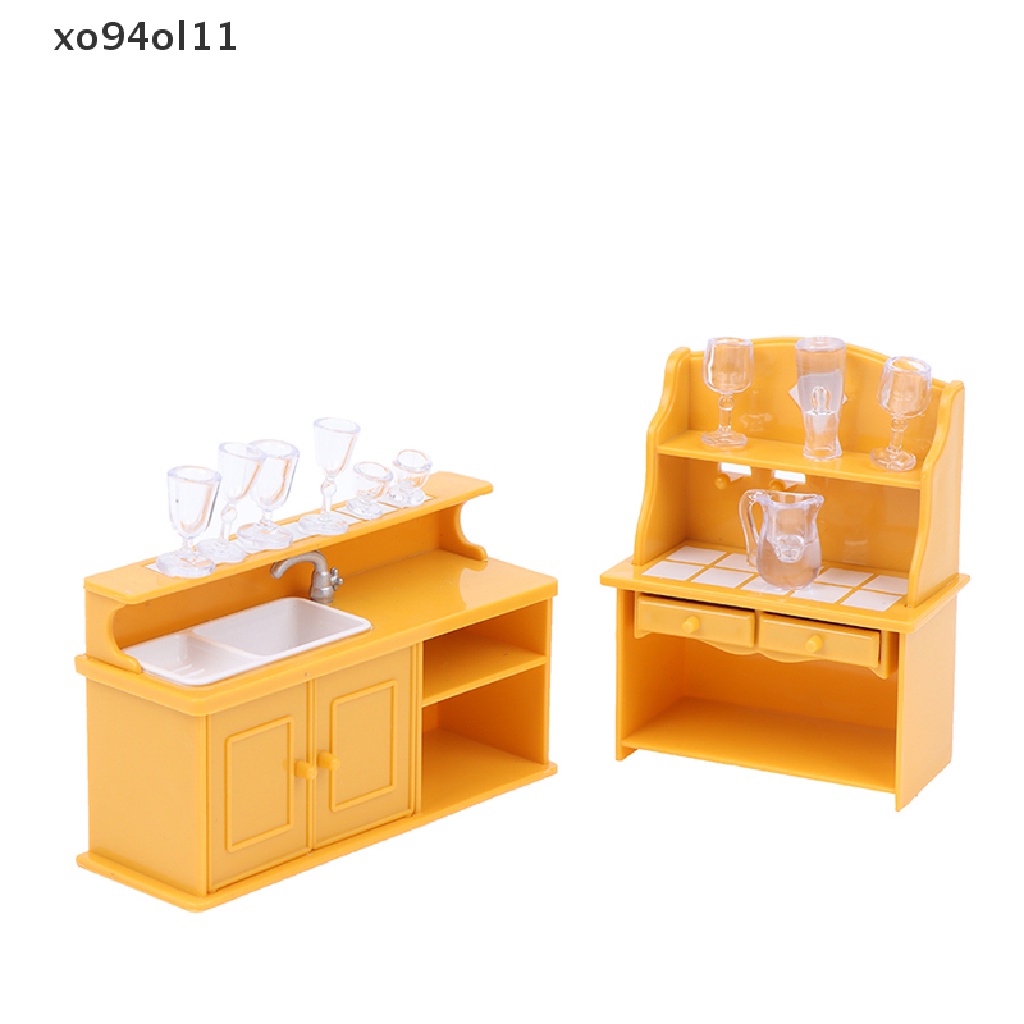 Xo Furniture Rumah Boneka Mini Alat Peraga Dapur Dekorasi Bak Cuci Piring OL