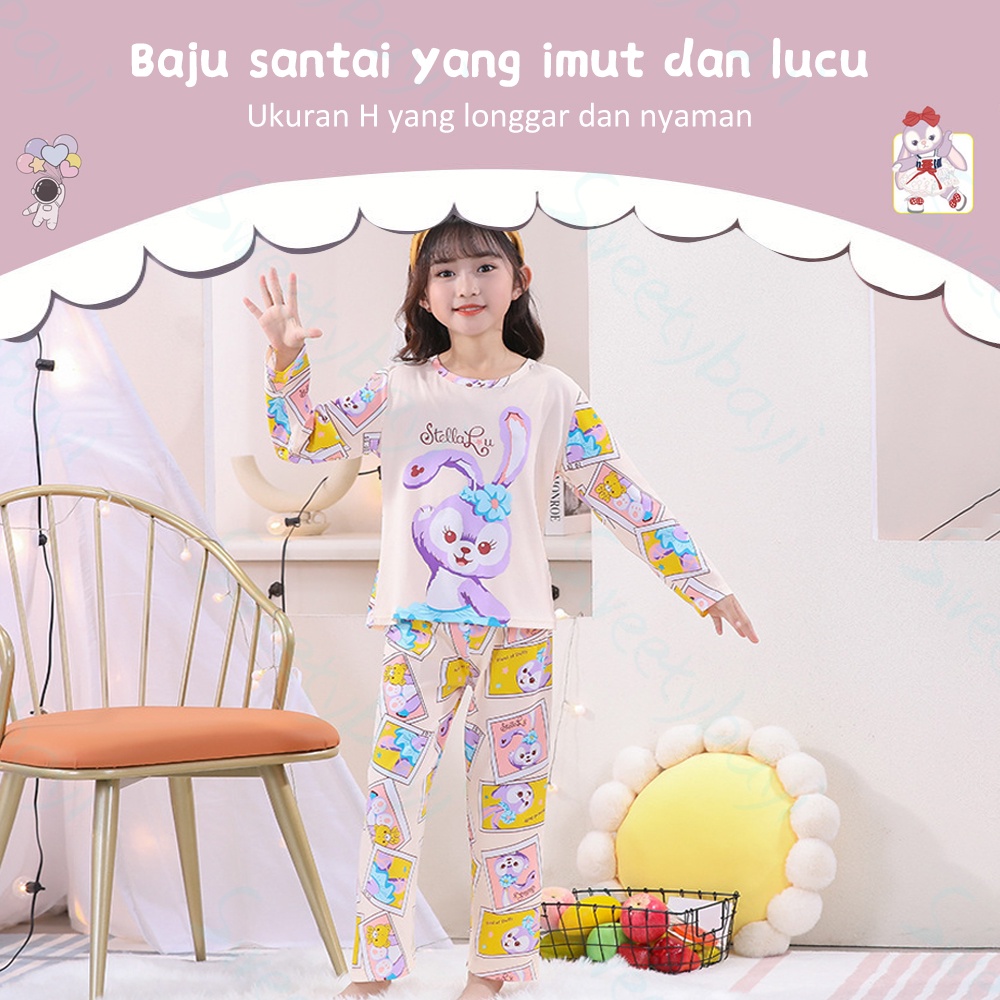 SweetyBayi Piyama setelan anak perempuan Baju tidur anak cewek lucu lengan panjang celana panjang