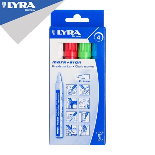 

LYRA Chalk Marker Spidol Kaca / Akrilik / Papan Tulis Kapur Cair 4 Warna Bisa Dihapus