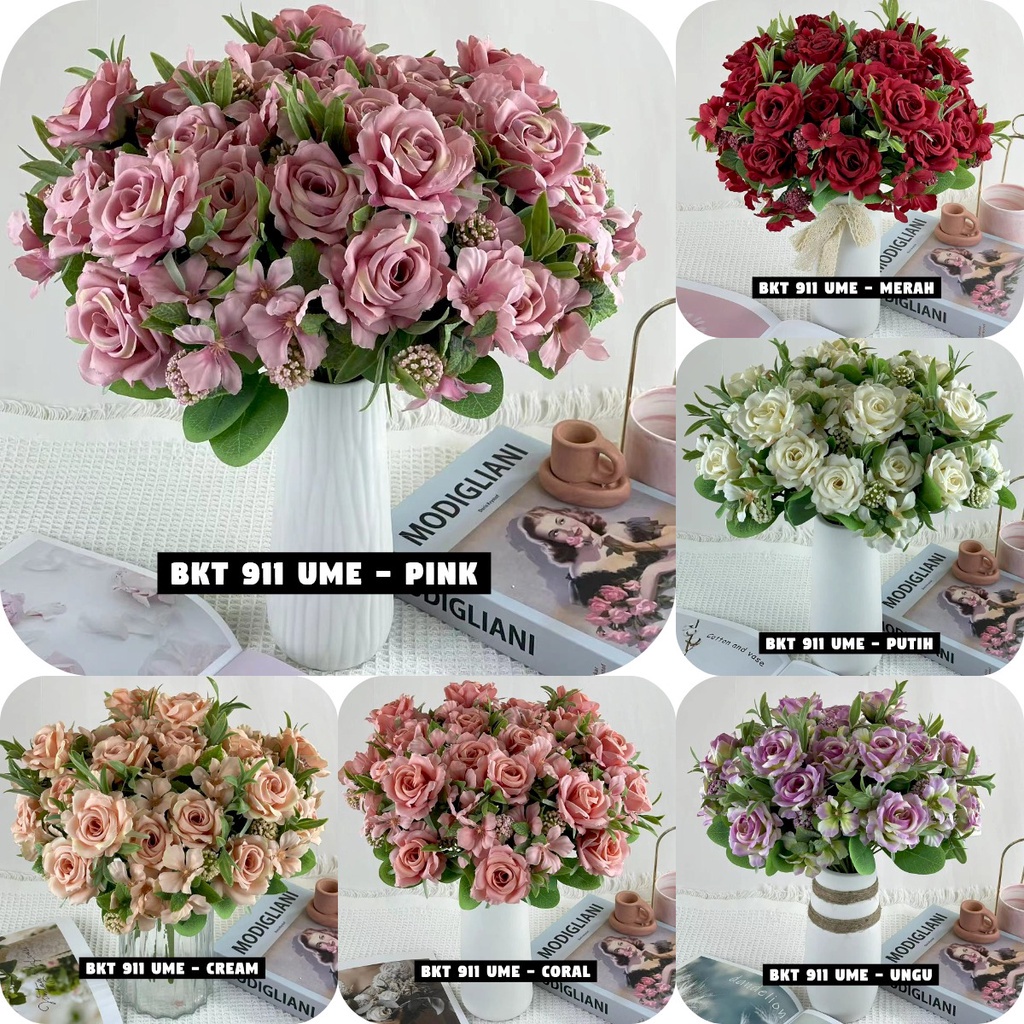 LUXO - Bouquet bunga BKT 911 UME Artifisial Dekorasi