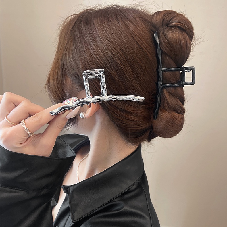 11.5cm Gelombang Logam Jepit Rambut Hair Claw Fashion Sederhana Klip Rambut Hiu Klip Wanita Aksesoris Rambut