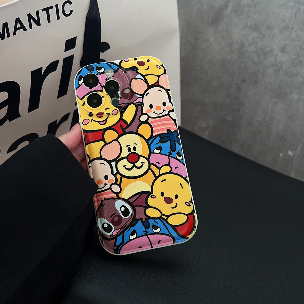 IPHONE Lucu Kartun Hewan Teman Keluarga Kamera Pelindung Lensa Ponsel Case Cover Untuk Iphone7 8 PLUS X XR XS 11 12 13 14 PRO MAX SE 2020