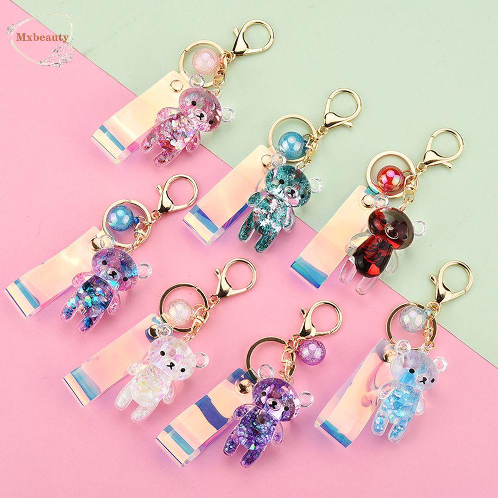 Mxbeauty Cairan Gantungan Kunci Hadiah Hewan Lucu Pesona Mobil Kartun Acrylic Akrilik Key Fob