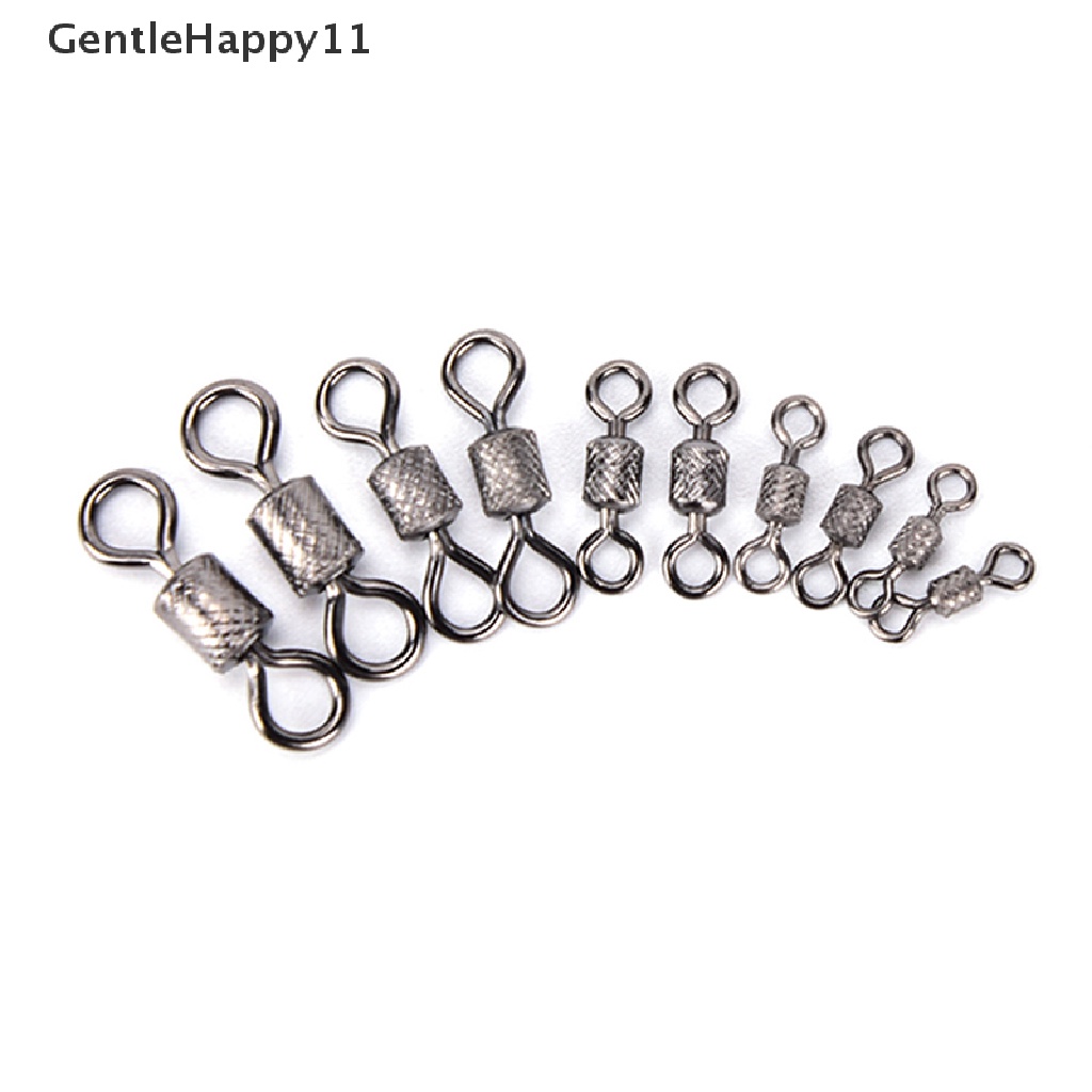 Gentlehappy 50pcs Memancing Putar knurling Konektor bearing swivel fishhooks Aksesoris id