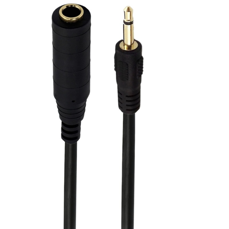 Cre Universal 6.35mm Ke 3.5mm Mono/Stereo Headphone Gitar Extension Cable Cord Kabel 1/4inch Female Ke 1/8inch Male