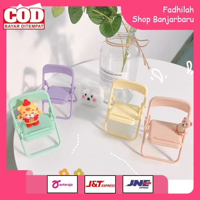 PHONE HOLDER KURSI MACARON FOLDING CHAIR STAND HOLDER PHONE UNIVERSAL HOLDER STAND HP | FADHILAH SHOP BJB