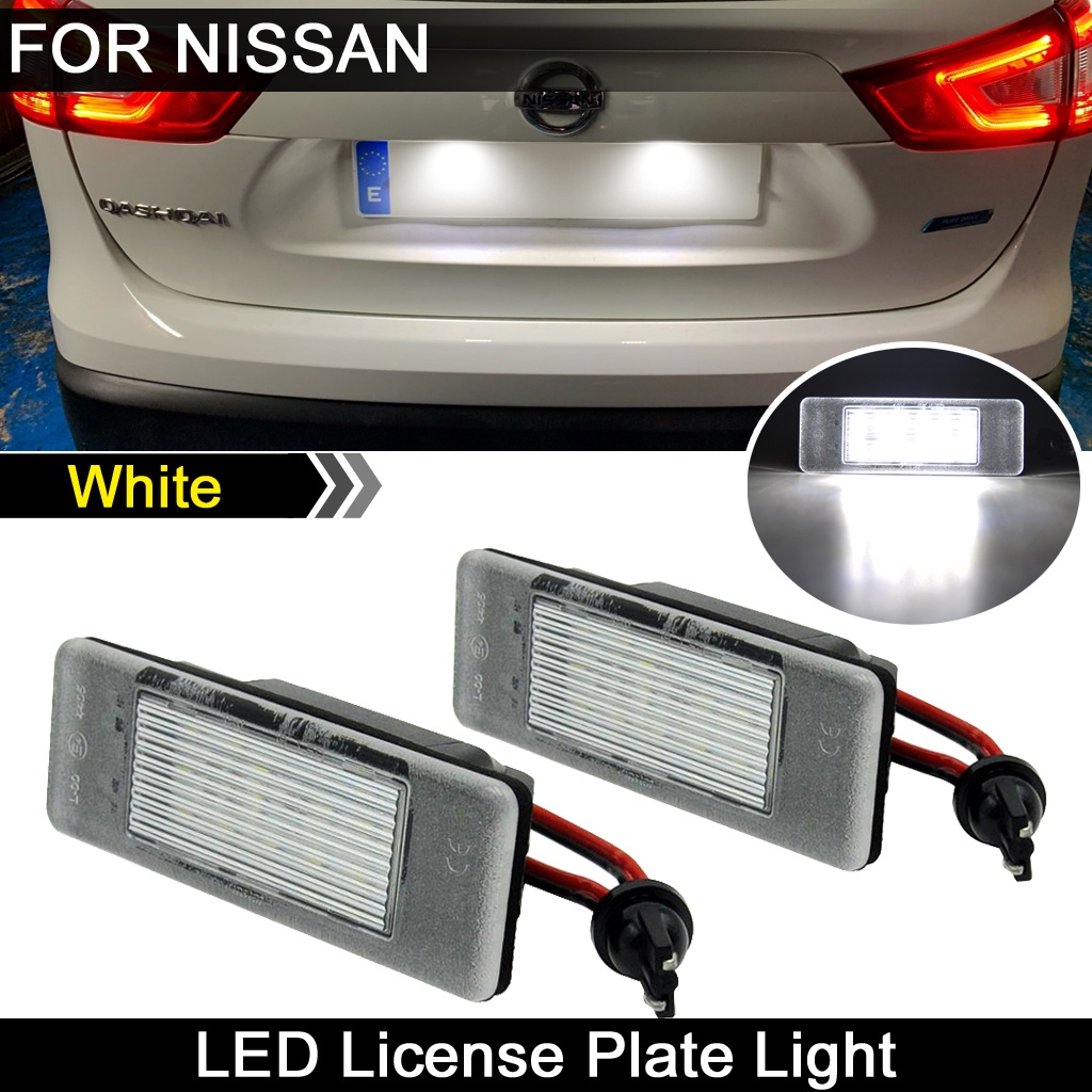 2pcs Lampu Plat Nomor LED Untuk Nissan Primera Teana Pathfinder Qashqai X-Trail Juke Maret Versa NV200 Armada Rogue Sport