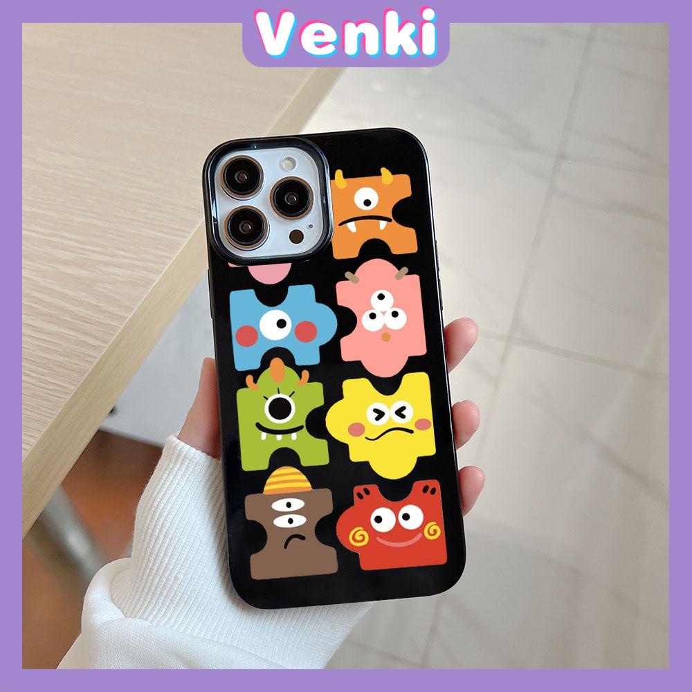 Case for iPhone 11 Soft TPU Glossy Black Candy Case Cute Creative Puzzles Camera Protection Shockproof For iPhone 14 13 12 11 Pro Max 7 8 Plus X XR
