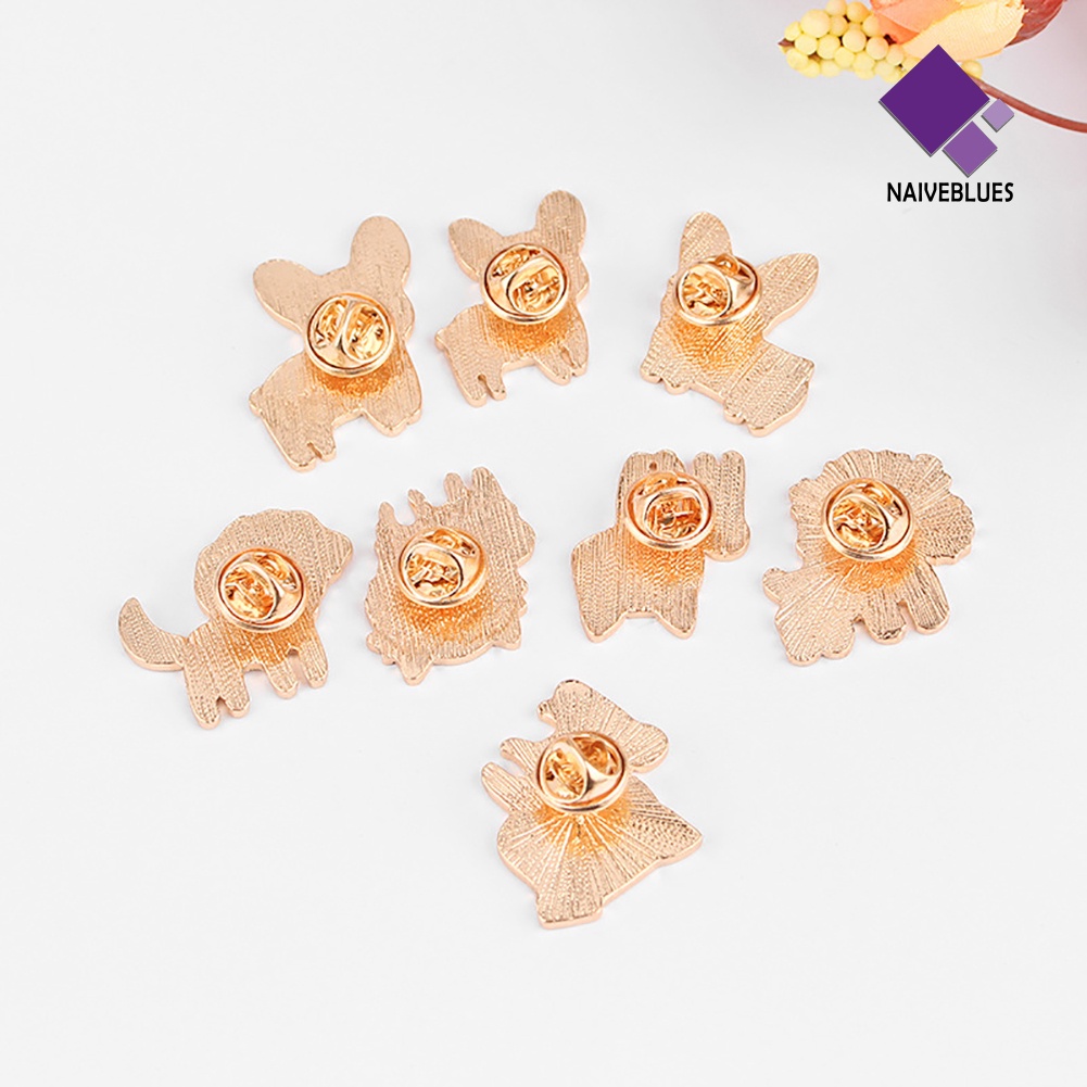 &lt; Naiveblues &gt; Lucu Kartun Hewan Anjing Bros Pin Pakaian Decor Perhiasan Enamel