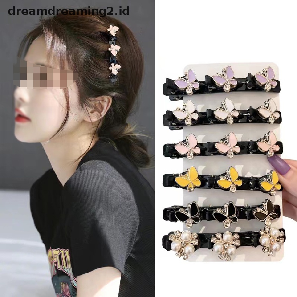 (dream) Poni Klip Rambut Hiasan Kepala Double Layer Braided Hair Clip Rambut Rusak Klip Tetap Fashion Jepit Rambut Aksesoris Rambut Tetap Headband Hairpin//