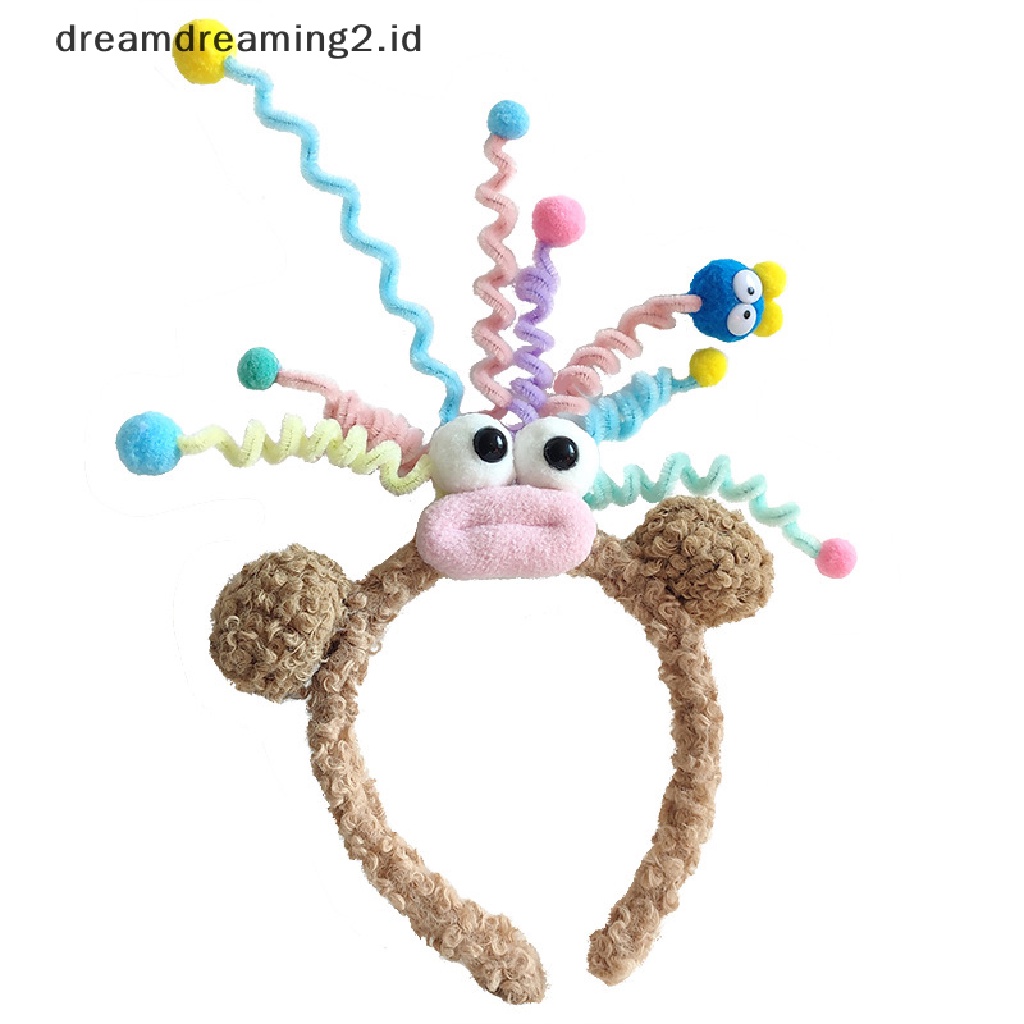 (dream) Xmas Headband Hadiah Novelty Kartun Rambut Gimbal Hairband Anak Indah Lucu Bando Ornamen Hoops Band Aksesoris Rambut Mewah Lucu Monster Kecil Hiasan Kepala//