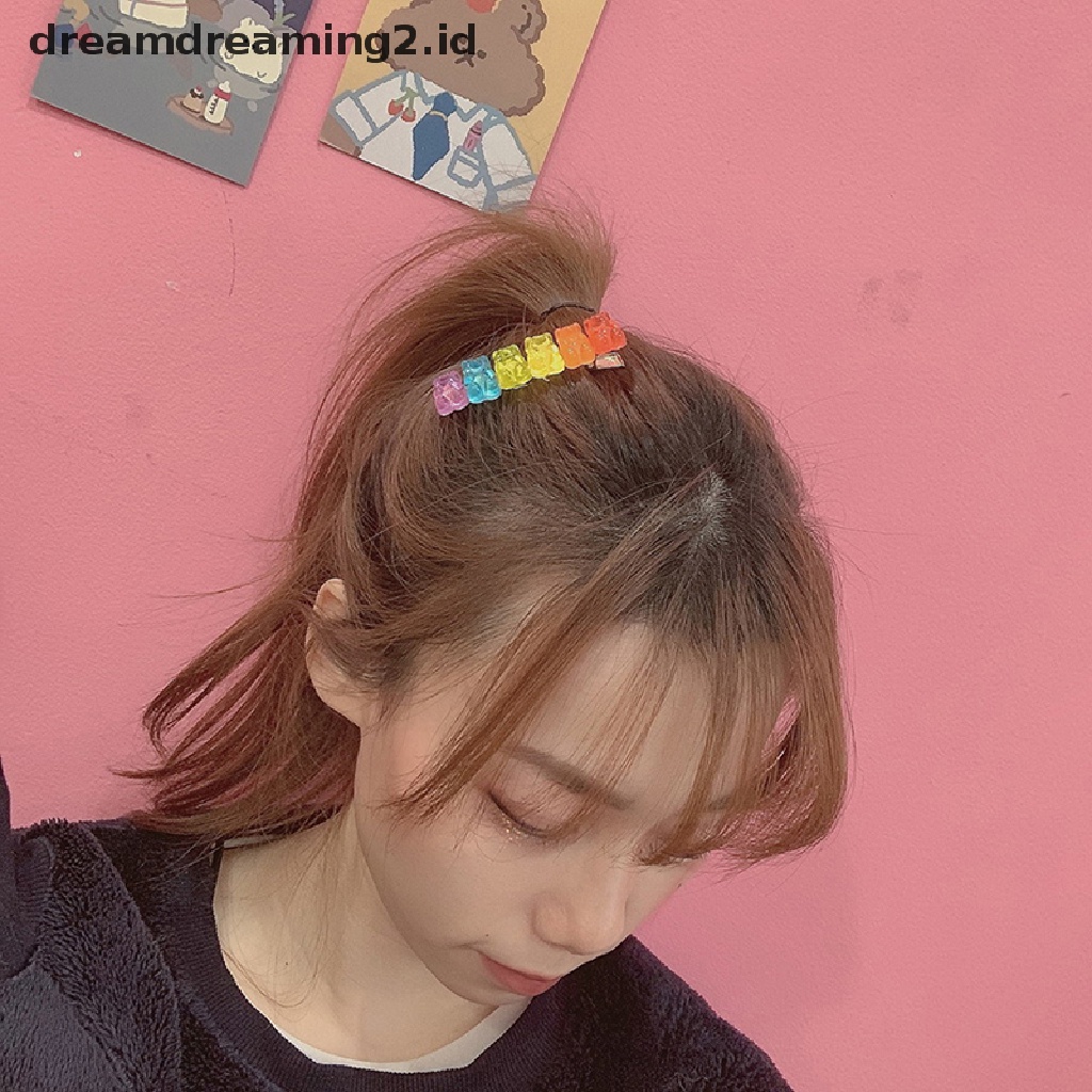 (dream) Permen Warna Jelly Beruang Jepit Rambut Klip Jepitan Lucu Kartun Hewan Jepit Rambut Wanita Perempuan Hairgrips Aksesoris Rambut Hadiah//