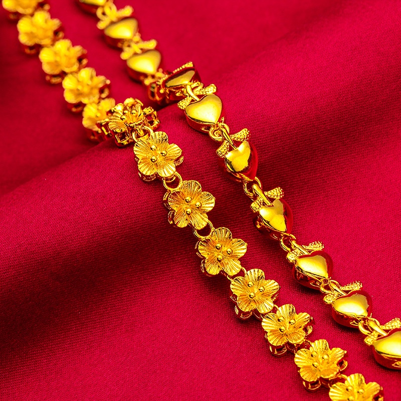 Goldkingdom Perhiasan Fashion Aksesoris Bangkok 24K Ready Stock Gelang Strawberry Gelang Bunga Lady Murah Dan Bisa Grosir