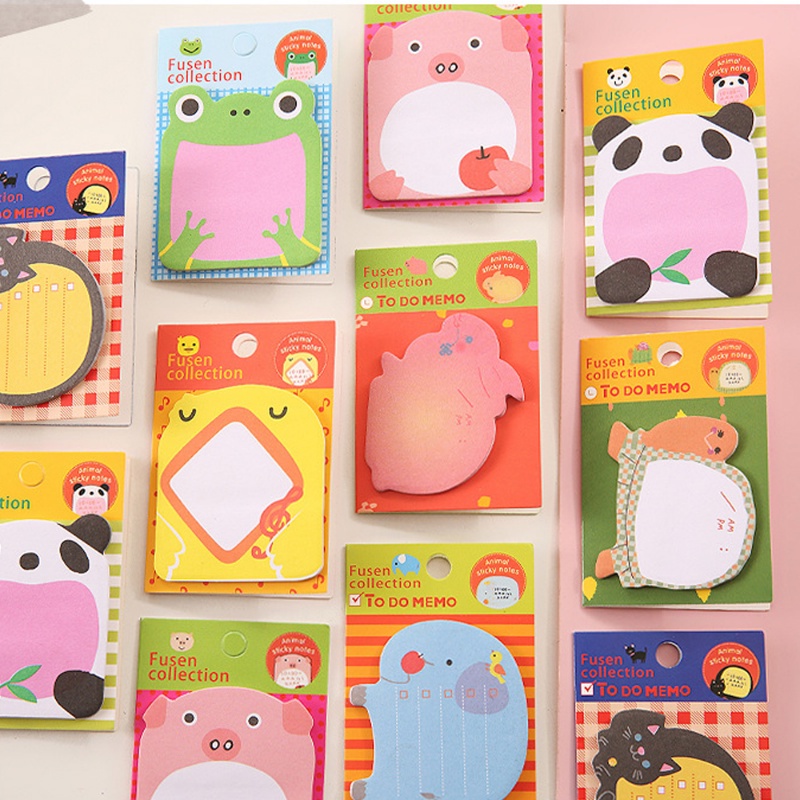 20pcs/set Lucu Kartun Hewan Zoo Sticky Notes Kreatif Kawaii Sobek Memo Pad Pesan Stiker Siswa Alat Tulis Sekolah Perlengkapan Kantor