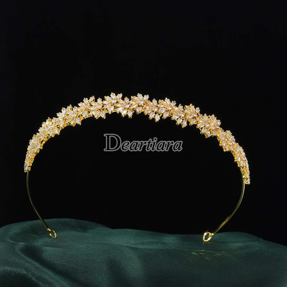 Fashion Pernikahan Kristal Mahkota Bridal Ornamen Indah Pernikahan Zirkon Hiasan Kepala Bridal Headband Crown