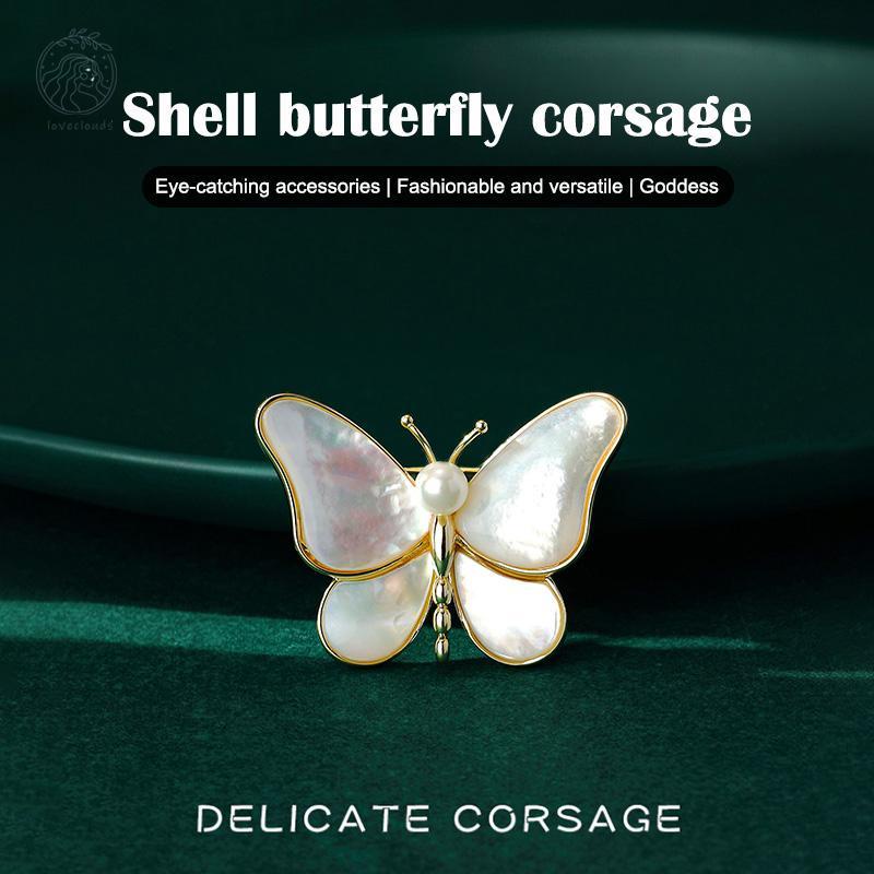 Bros kupu-kupu mutiara untuk wanita Temperamen fashion kelas atas Aksesori setelan L