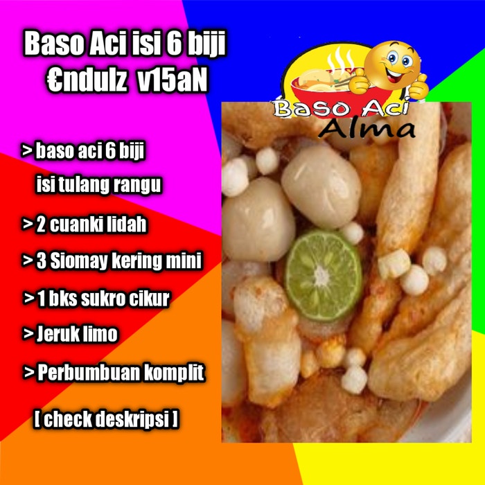 

baso Aci isi 6 biji khas Garut isian tulang rangu