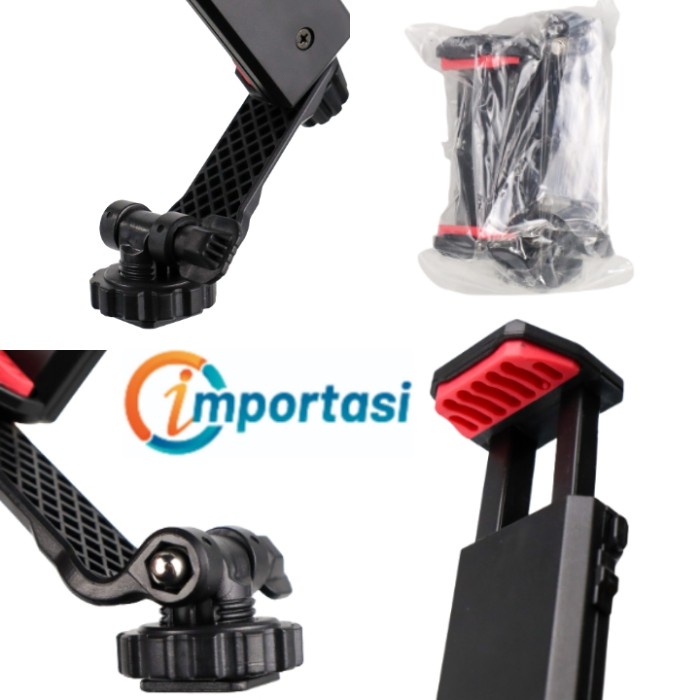 Phone Clamp Holder HP Clip Tripod Tongsis Mount with Hot Shoe Adapter