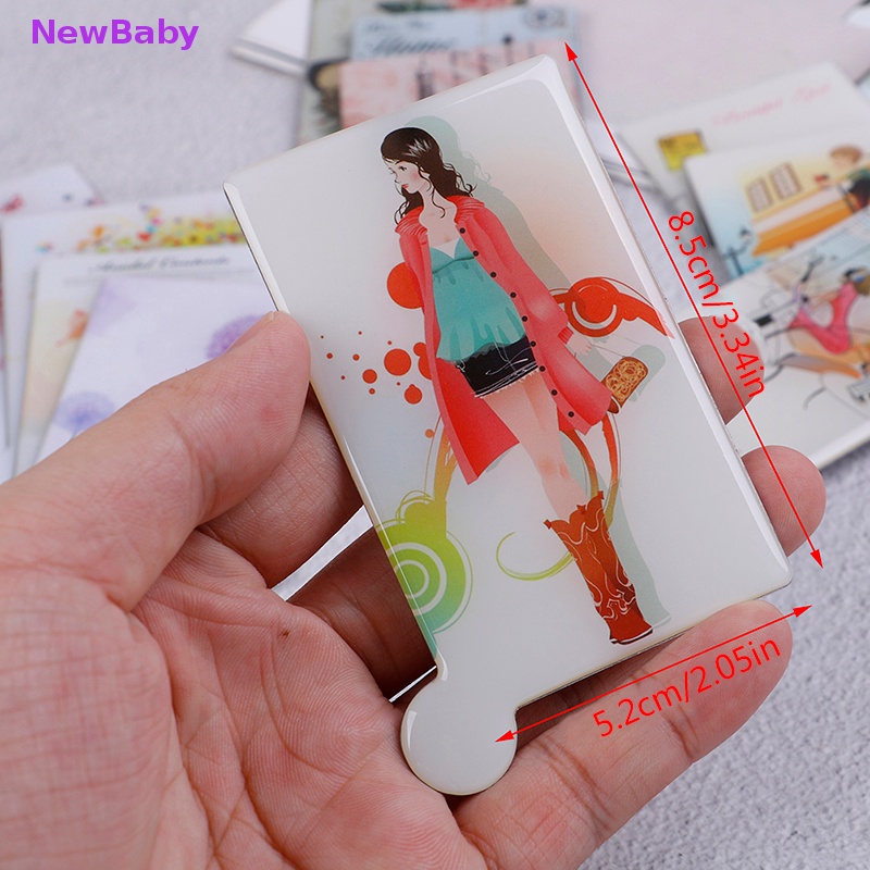 Newbaby Card Style Pocket Mirror Makeup Mini Travel Stainless Steel Desain Tidak Pecah ID