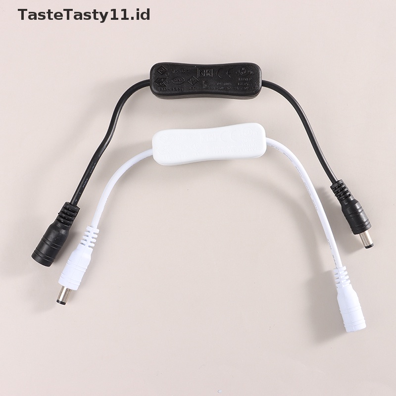 Tastetasty 1Pc Saklar Lampu DC 12V Female Male Kabel Listrik Hitam Putih Saklar Konektor DC.