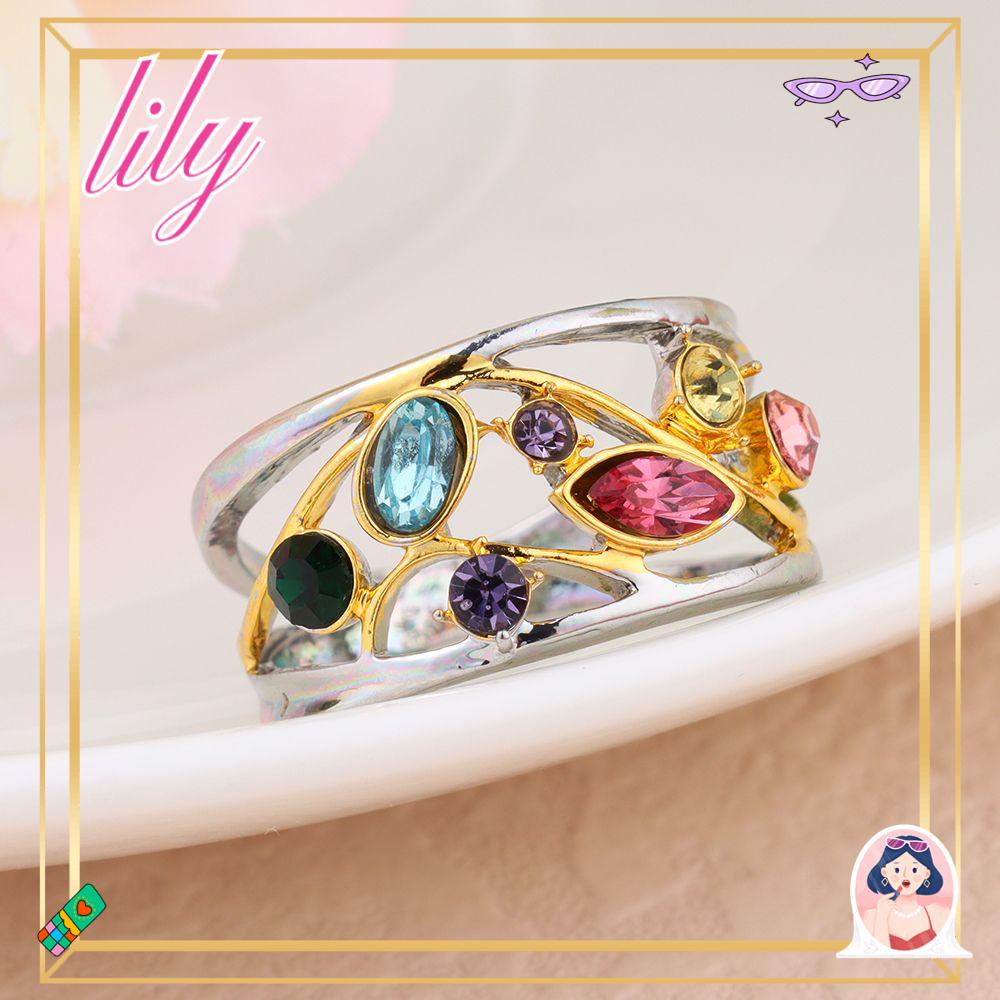 Lily 1PC Cincin Zircon Cincin Jari Untuk Perhiasan Wanita Kepribadian Desain Hollow Out