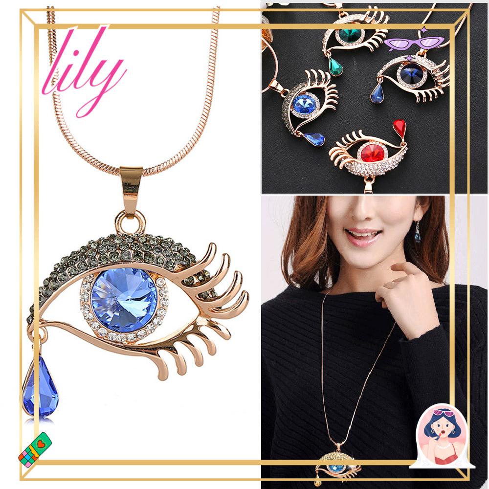 Lily Berlian Imitasi Kalung Vintage Untuk Perhiasan Pesta Pernikahan Liontin Kristal