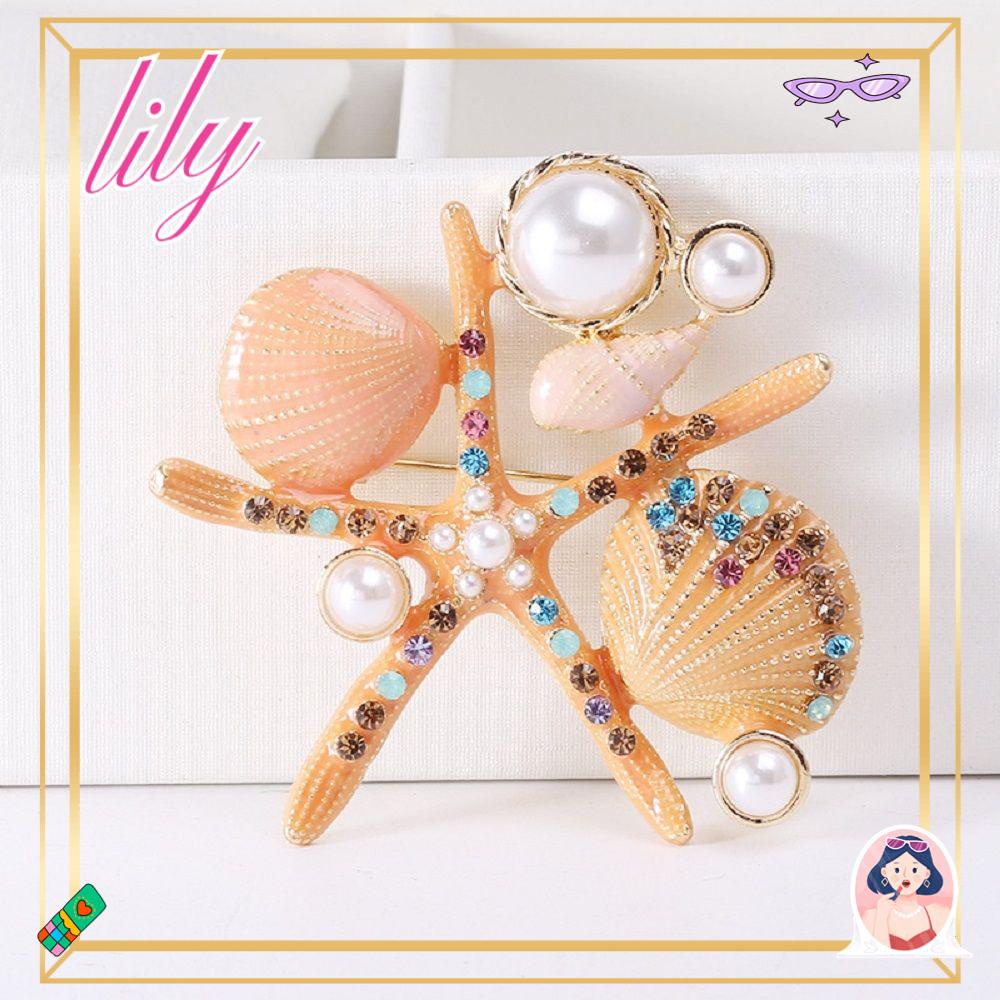 Lily 1pc Enamel Bintang Laut Bros Trendi Kreatif Perhiasan Alloy Aksesoris