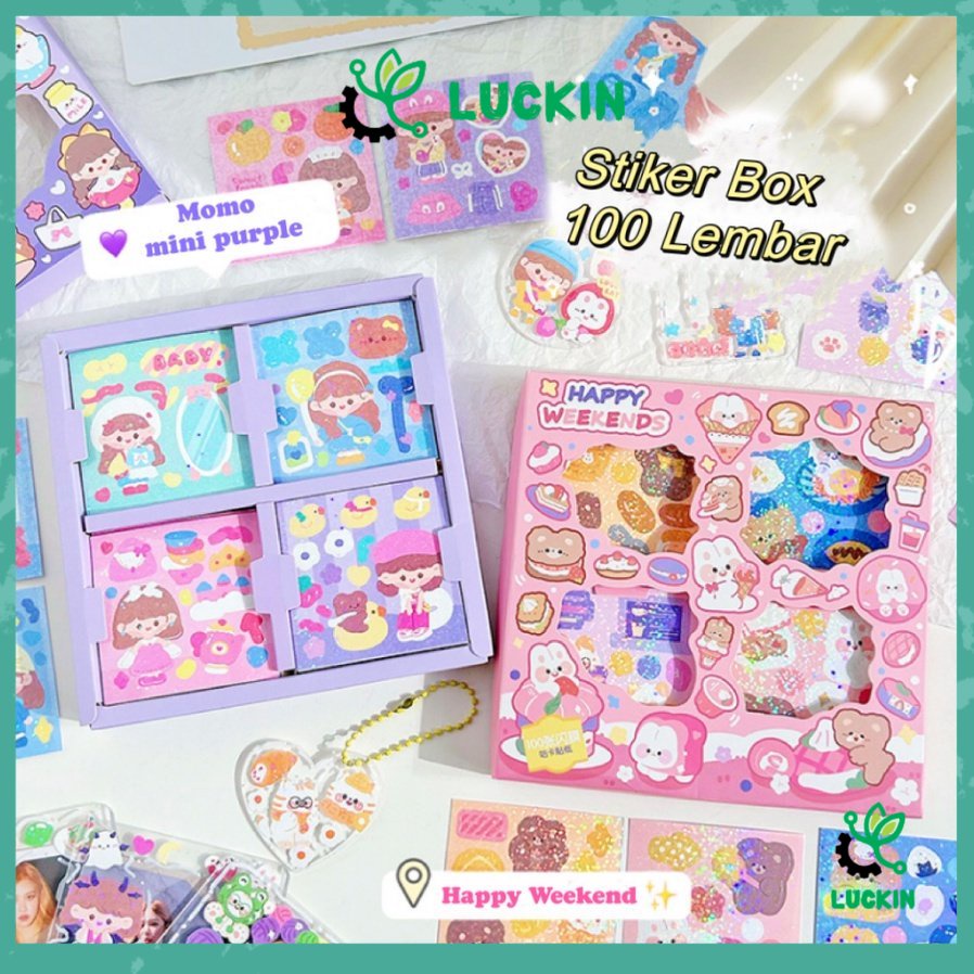 

Luckin Stiker Box Momo Glitter 1 Box Isi 100 Lembar Buat Dekor Kpop Photocard Dan Gantungan Bling Mini Box