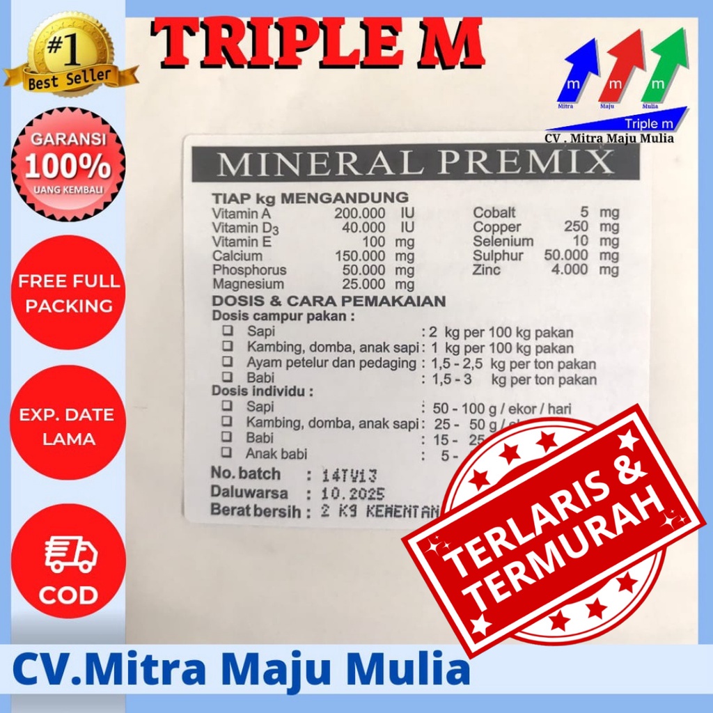 Mineral Premix Untuk Ternak TMC 1Kg dan 2Kg  (ORIGINAL PACK)