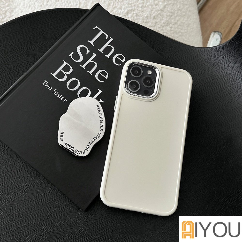 IPHONE Stylish Plating Irregular Bahasa Inggris Cermin Bracket Soft Case Untuk Iphone14 Pro Max13 12 Pro 11 XR XS Max7 8 Plus Perlindungan Lensa Shockproof Soft Cover