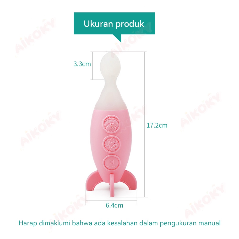 Aikoky Sendok Silikon Bayi / Training Spoon Baby / Sendok Botol Mpasi Bpa Free