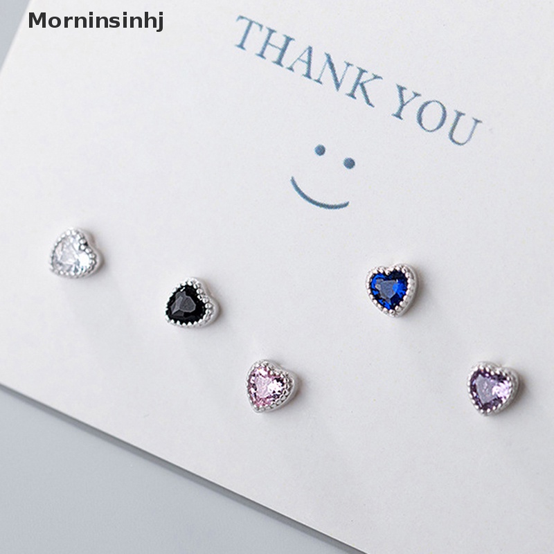 Mornin 1pasang Fashion Jantung Zirkon Telinga Studs Anting Untuk Wanita Tulang Rawan Helix Tulang Telinga Kuku Telinga Perhiasan Hadiah id