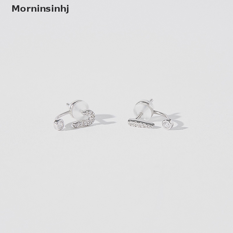 Mornin Anting Stud Tanda Tanya Kristal Fashion Korea Untuk Wanita Warna Silver Aksesoris Perhiasan Pernikahan Hadiah id