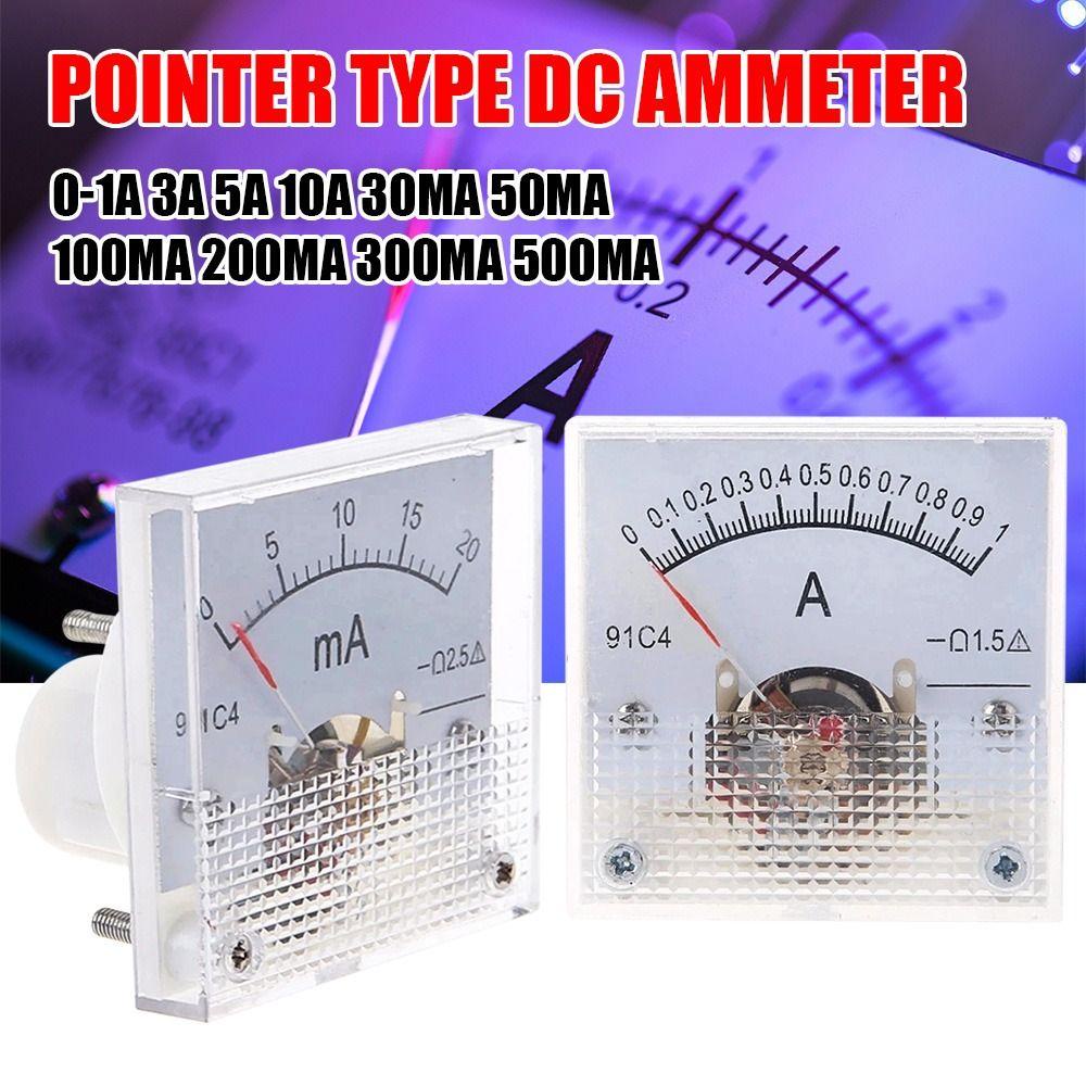 TOP Dc Amp Meter Kepala Ammeter Presisi Tinggi 0-1A 2A 3A 5A 10A 300mA 500mA Ammeter