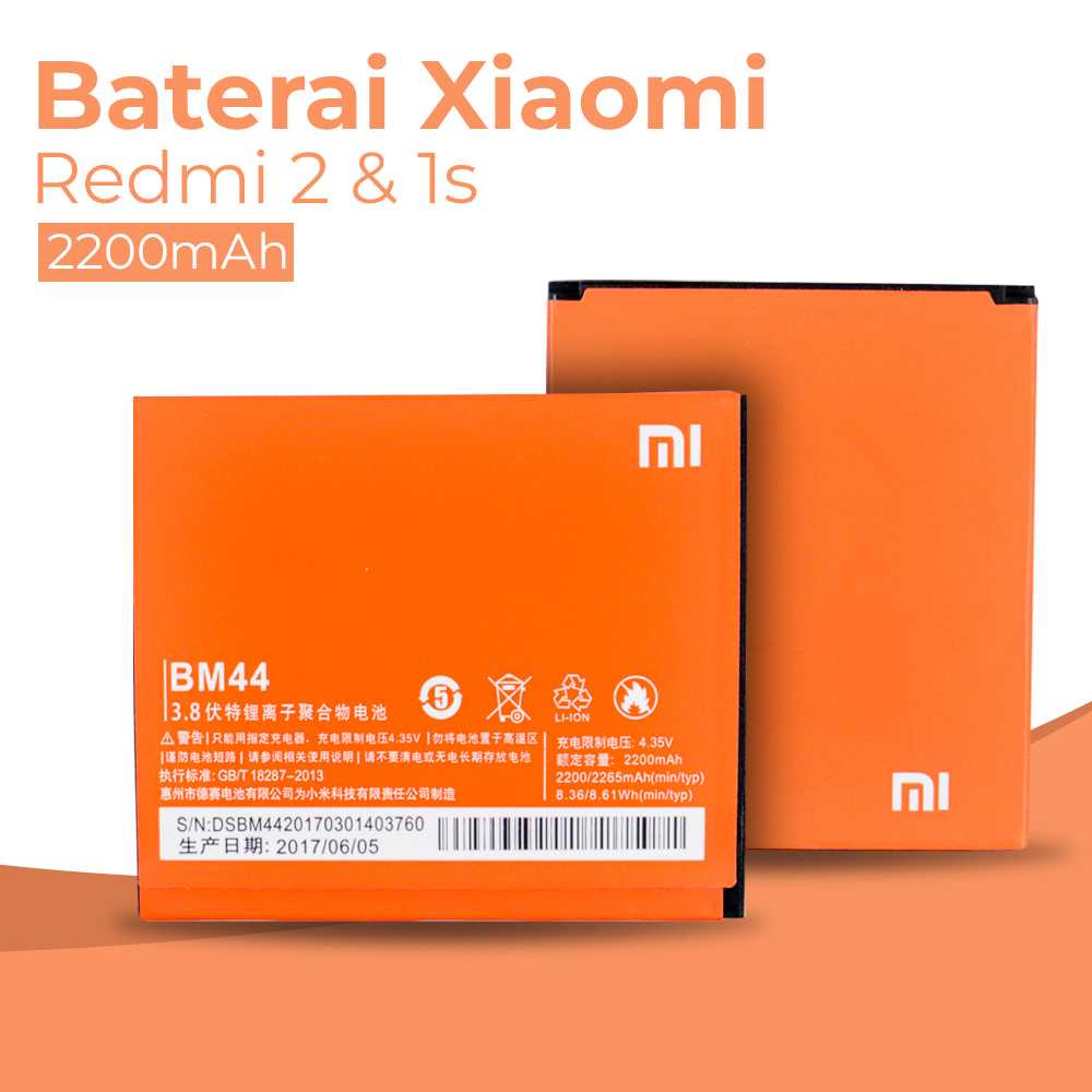 Baterai Xiaomi Redmi 2 1s 2200mAh - BM44 (Replika 1:1)